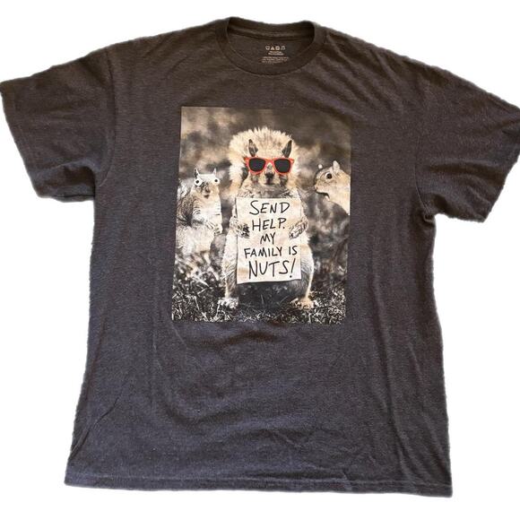 Funny graphic tee with squirrels - Picture 1 of 3
